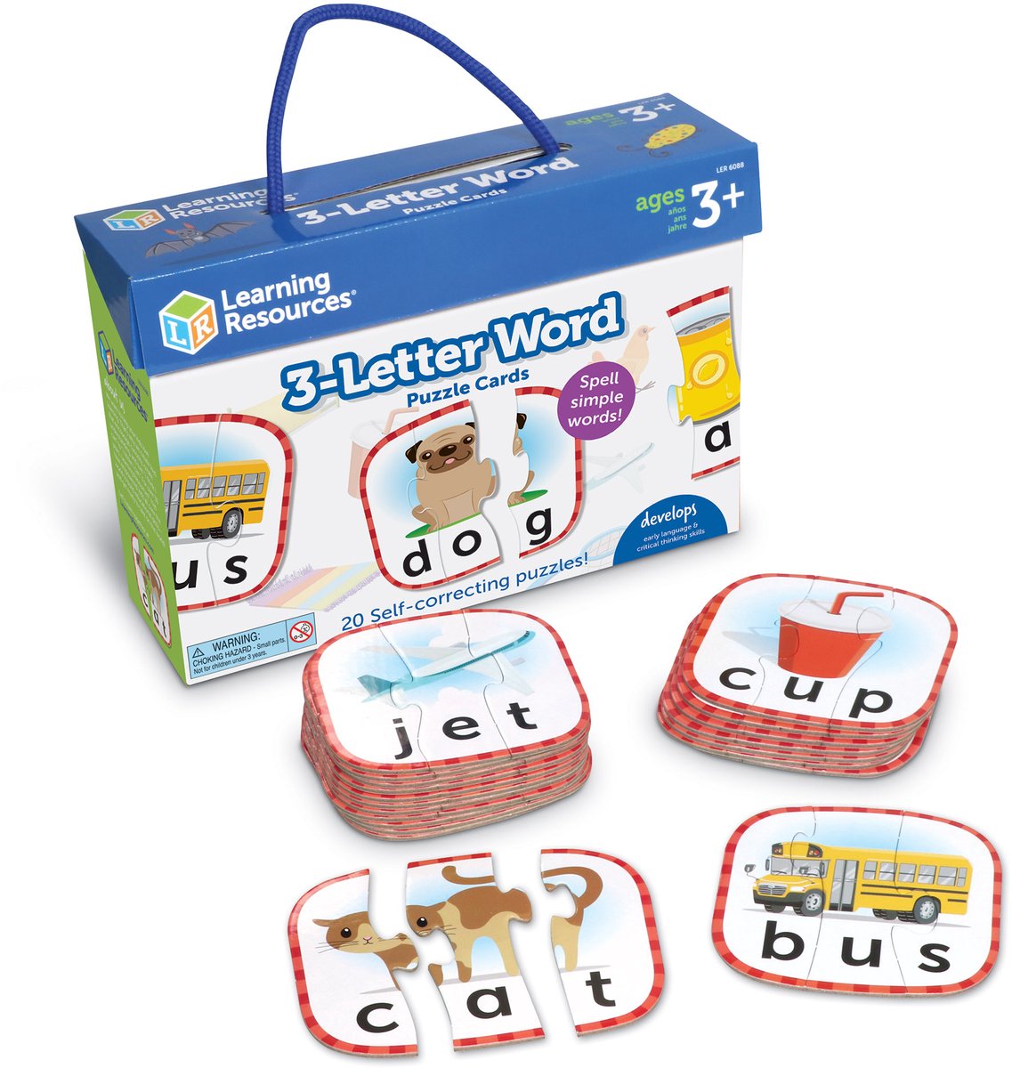 Learning Resources puzzelkaarten - 3 letter woorden (engels) - 3+