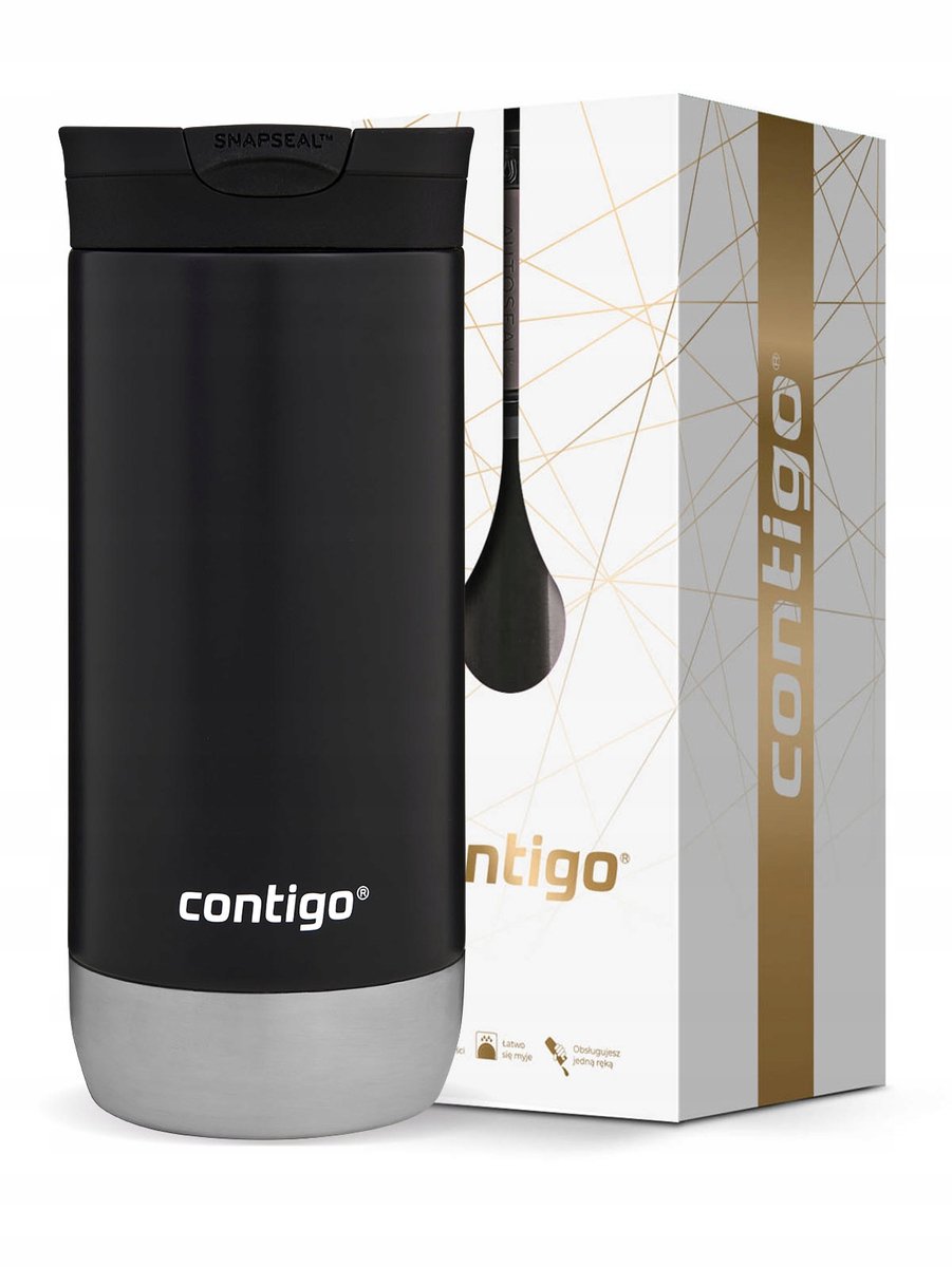 Contigo Huron 2.0 Thermobeker 470ml Zwart - Luxe Cadeaubox