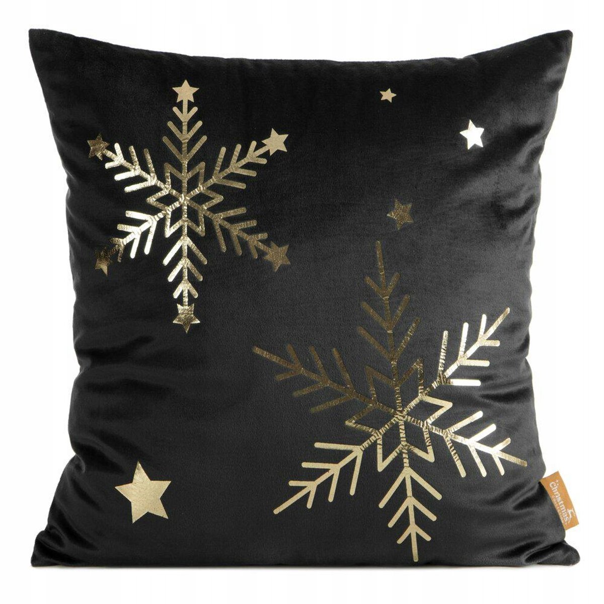 Zwarte Kerst Sierkussenhoes 45x45 cm met Rits - Feestelijke Decoratie