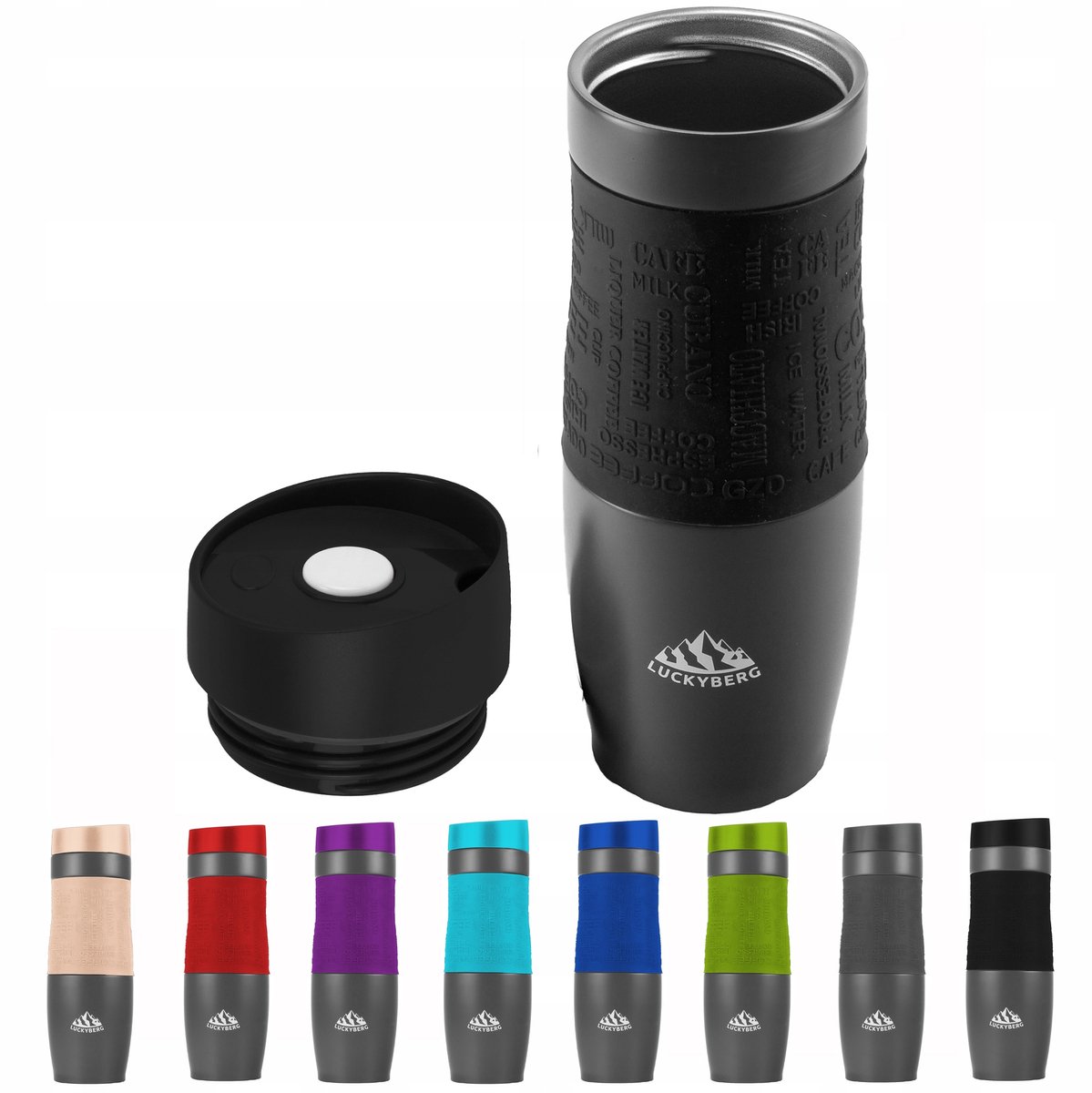 LUCKYBERG Thermosbeker 480ml - RVS, 6u Warm, 8u Koud