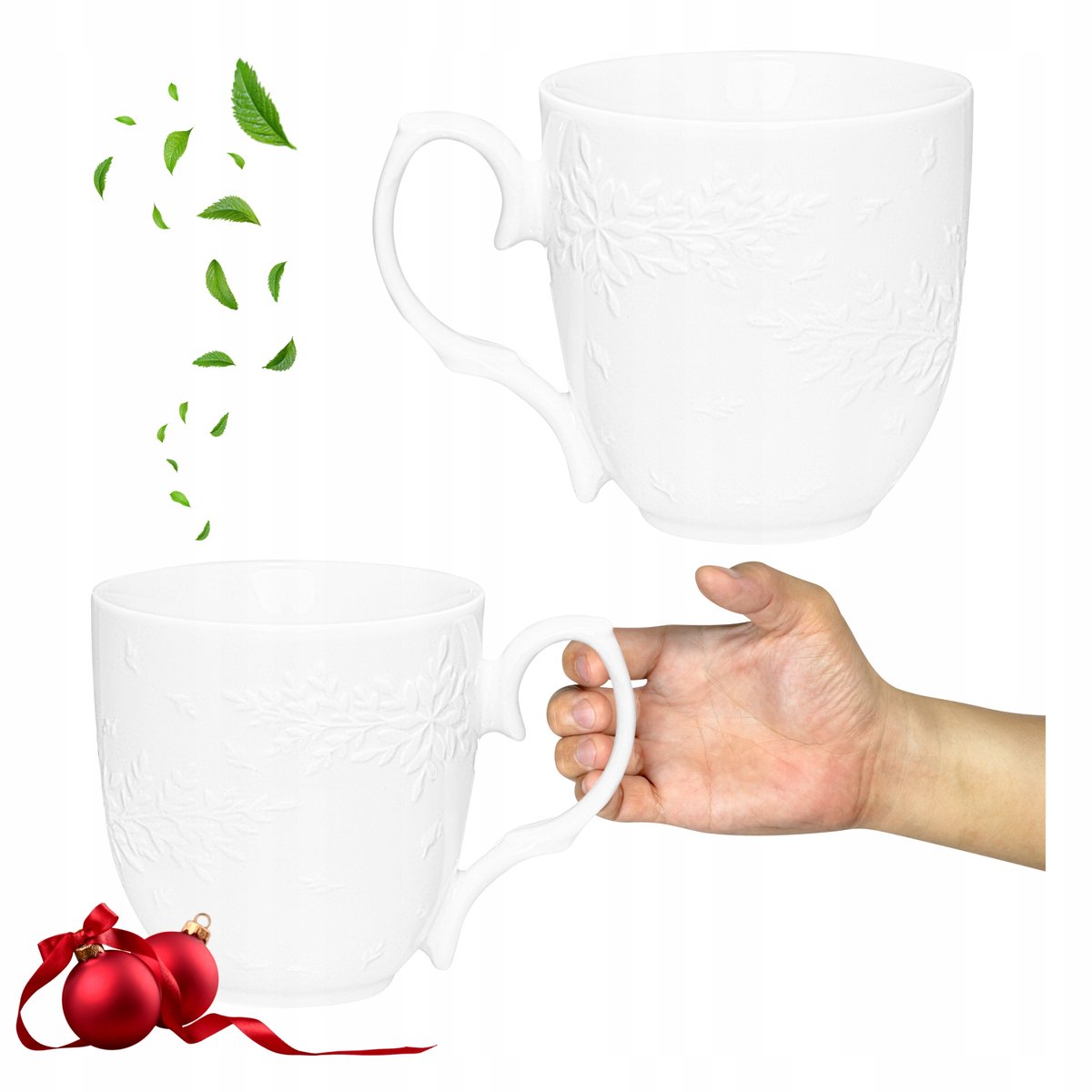 Keramische Mok met Sterren - 350ml - Wit - Vaatwasmachinebestendig
