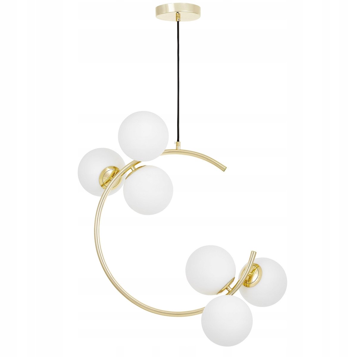 Moderne Hanglamp Goud Wit Glas Bollen 6xE27 Bonio