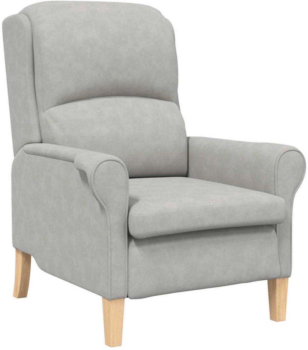 vidaXL Fauteuil - Lichtgrijs - 76 - x - 94 - x - 102 - cm - Microvezel