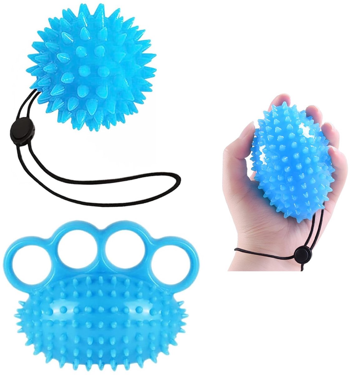 Selbro® Handtrainer, vingertrainer, 3-delige stressbal voor volwassenen, griptrainer, anti-stressbal, grip voor handtherapie, artrose, vingertraining, stressverlichting, angstverlichting