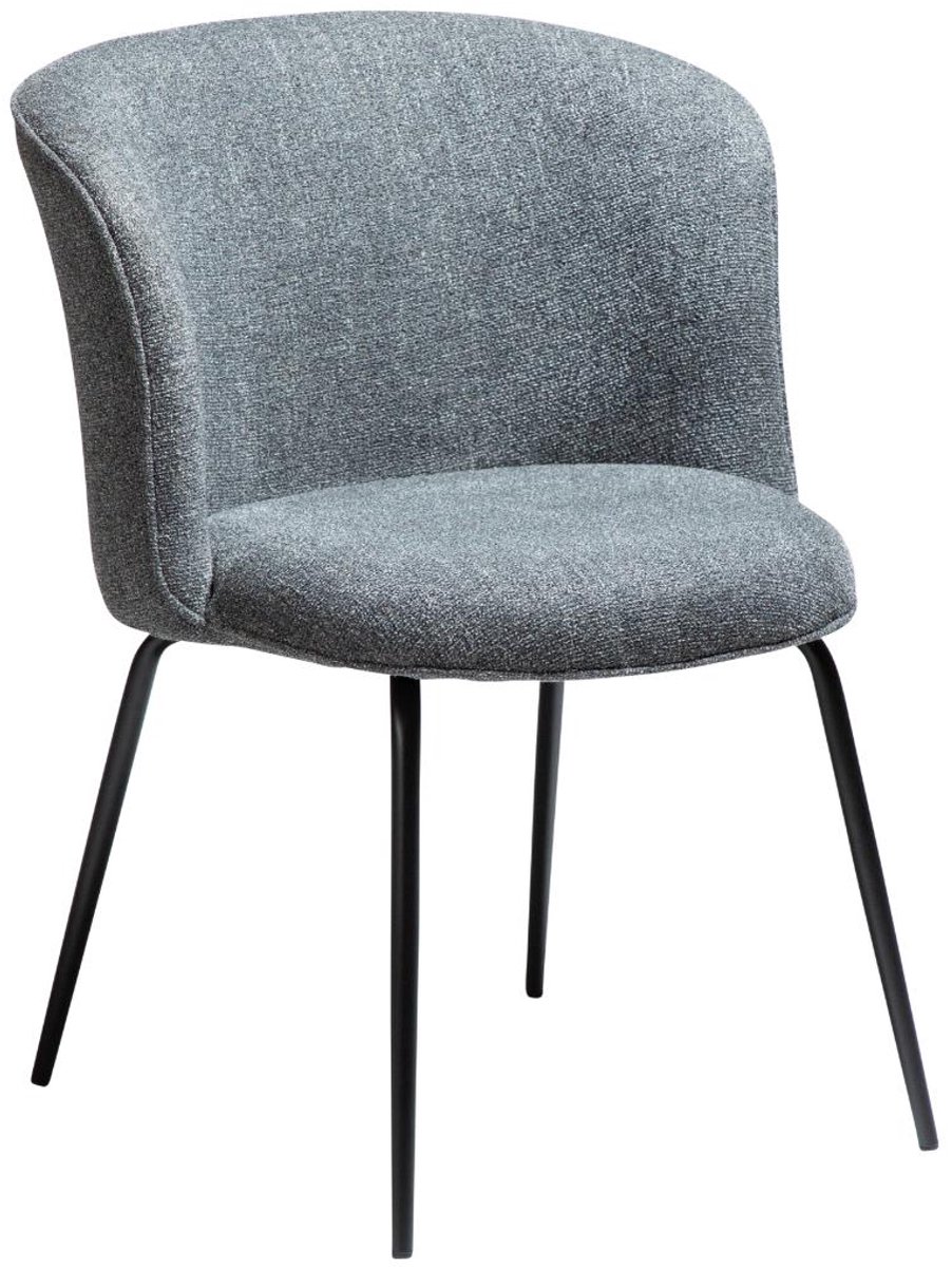 Bliss Dan-Form eetkamerstoel bouclé donkergrijs.
