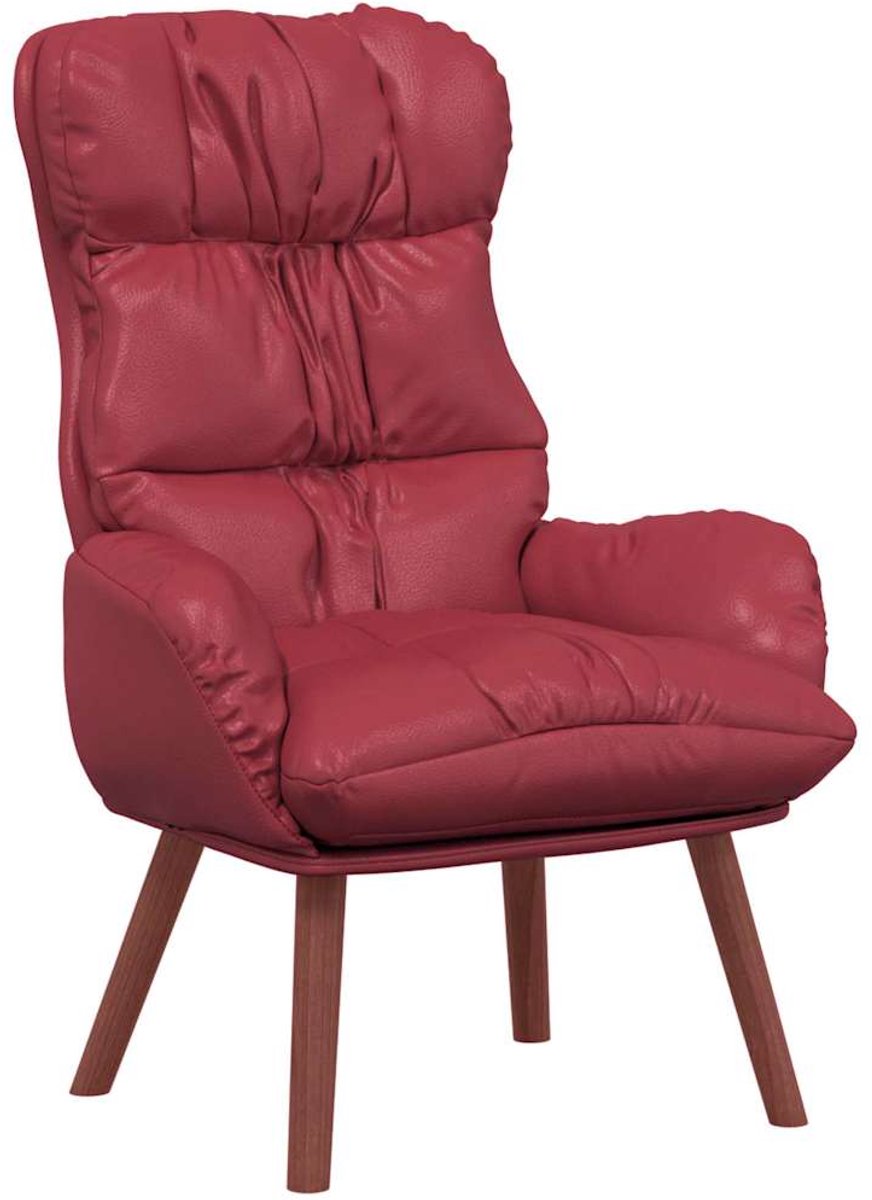 vidaXL Fauteuil - Wijnrood - Kunstleer