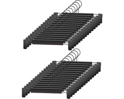 10-pack broekhangers, ruimtebesparende rokhanger met 360° draaibare haak, verstelbare clip, broekhanger, kledinghanger, zwart