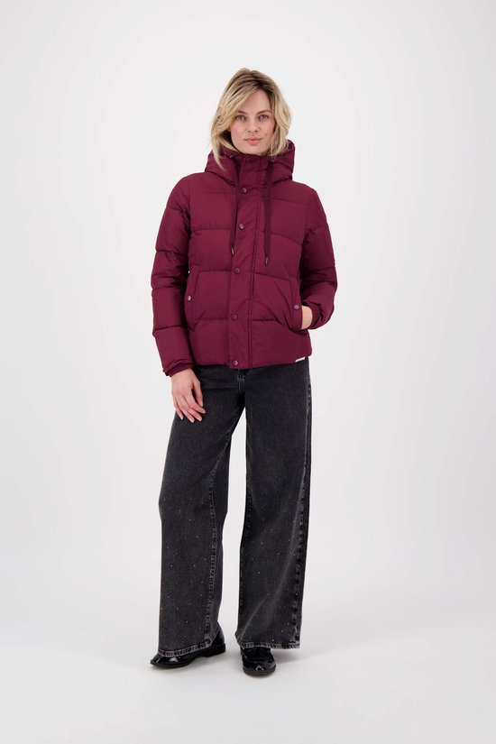 Manteau court à bulles Zusss avec détails en peluche rouge