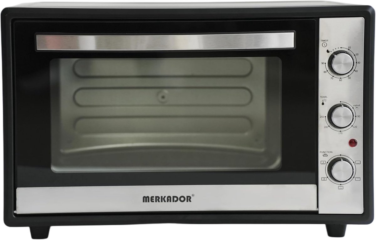 Vrijstaande Oven 60 Liter - 2000 Watt - RVS - Hetelucht - Gemakkelijk Schoon Te Maken