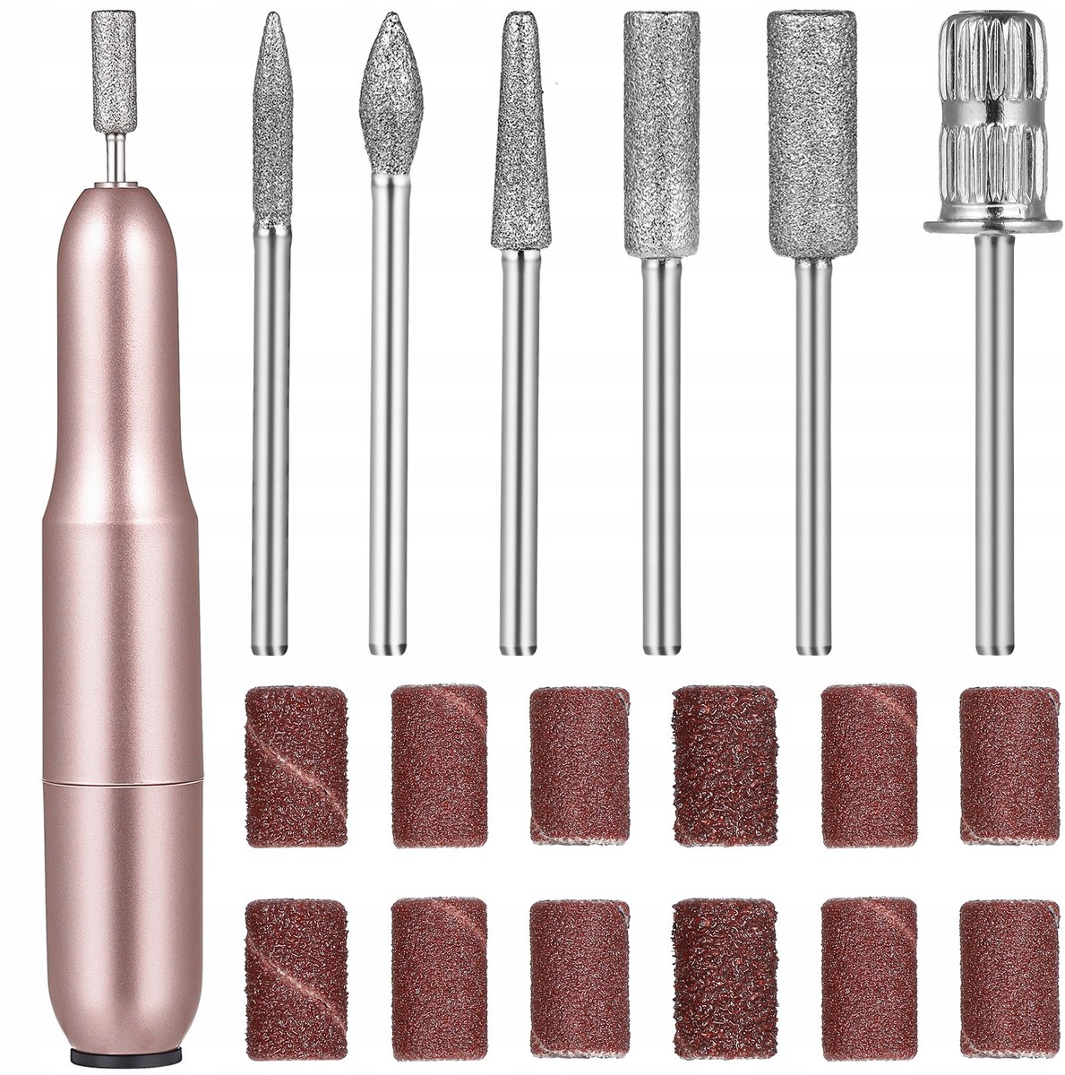 Professionele Nagelboorset - Manicure Apparaat met Oplaadbare USB - 6 Opzetstukken & Tas