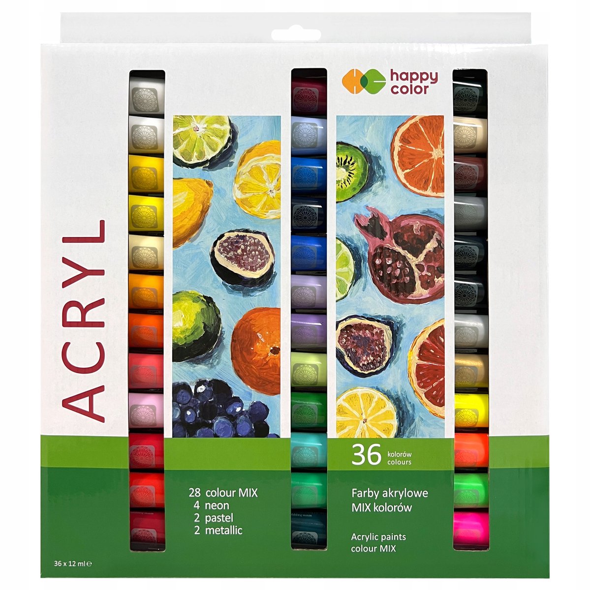 Happy Color Acrylverfset - 36 Kleuren x 12 ml