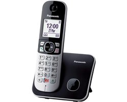 Panasonic KX-TG6851NLB single dect huistelefoon - 1 handset - zonder antwoord apparaat - grijs/zwart