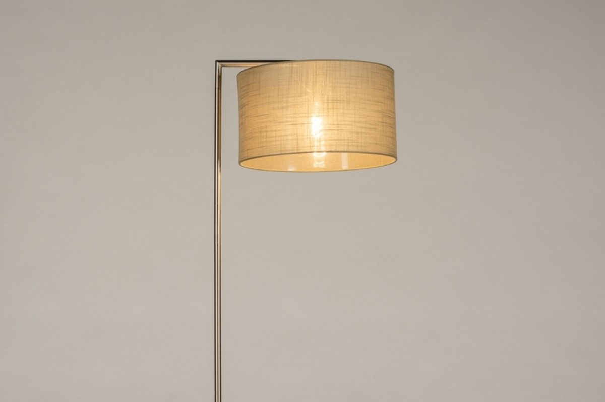Lumidora Vloerlamp 31207 - BRED - E27 - Staalgrijs - Taupe - Metaal