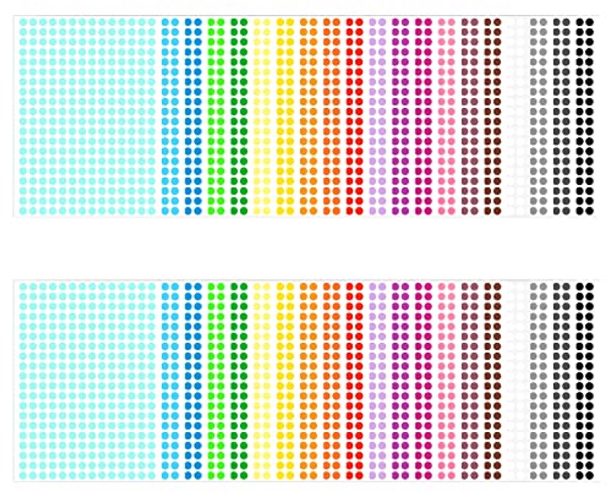 Stippenstickers 8 mm - 11.200 stuks in 20 kleuren - Zelfklevend voor school en kantoor