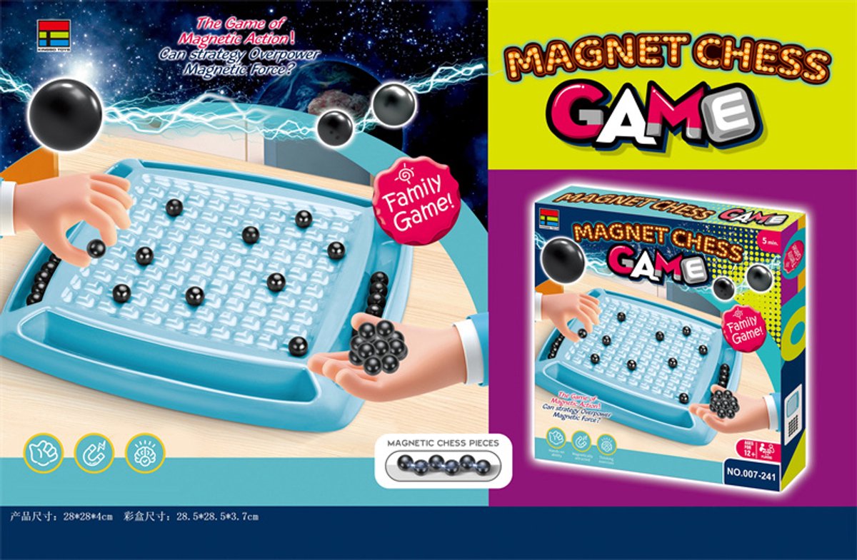 Magnetic Chess Game - Educatief Bordspel - Strategisch Spel met Magneten - Compact en Duurzaam - Voor 2 tot 4 Spelers