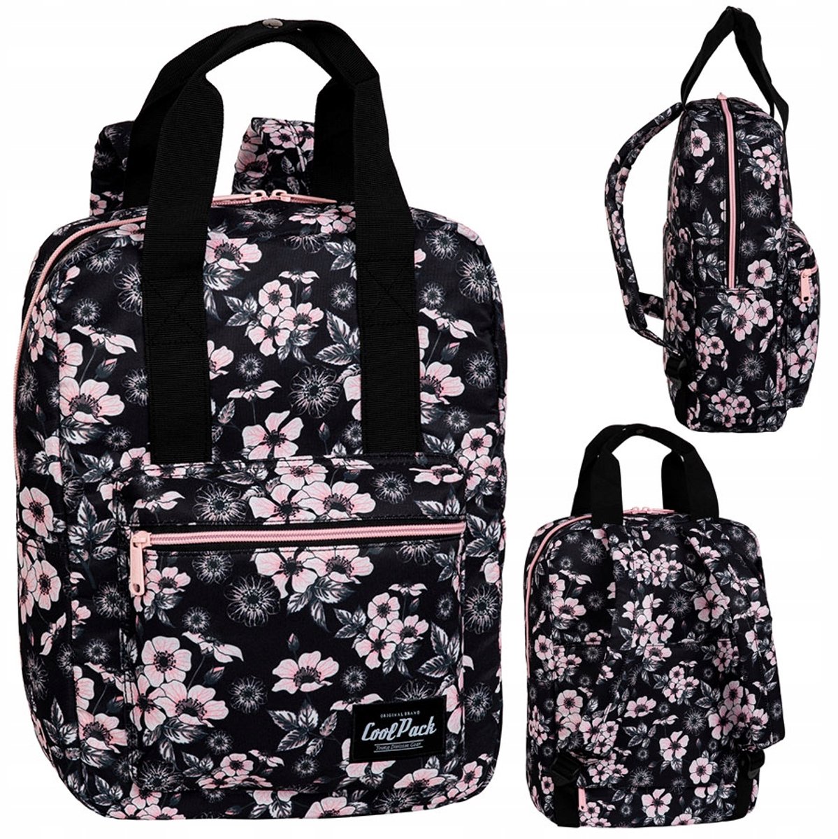 Coolpack Bliss Rugzak - Stijlvol met bloemmotief, 1 compartiment, zwart