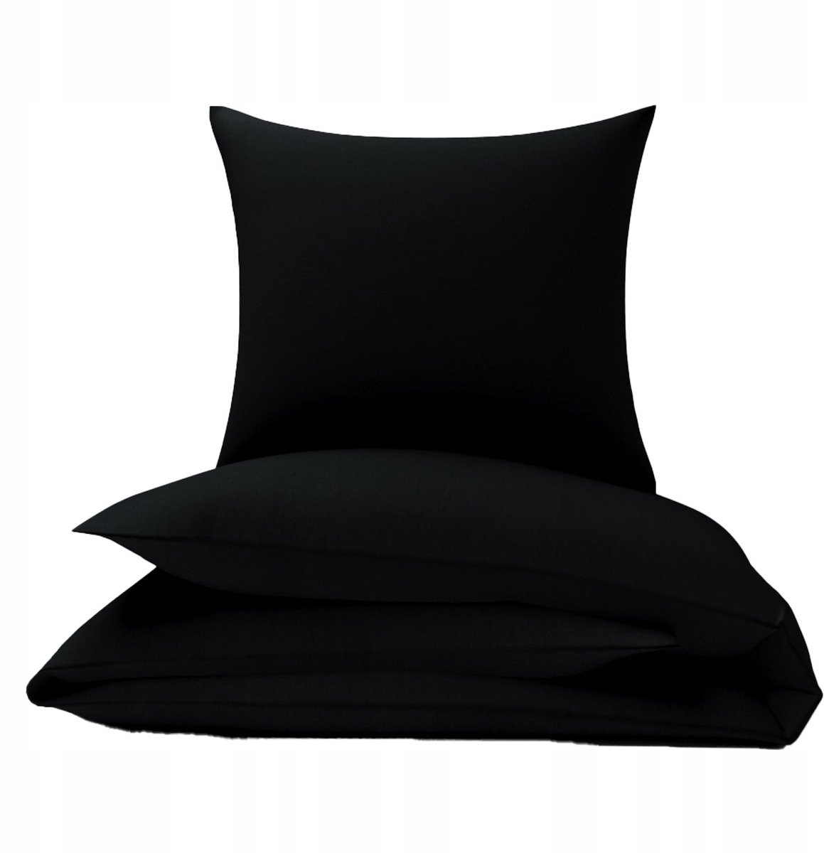 Image of 100% Katoenen Dekbedovertrek Set 120x160cm - Zwart