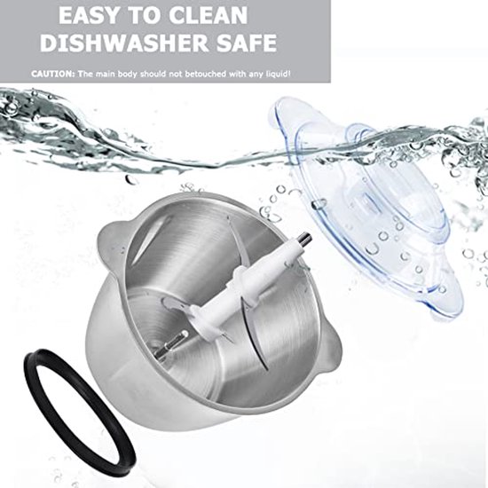 Mini Food Chopper 400W - Elektrische Groentehakker en Babyvoeding Chopper met Roestvrijstalen Kom van MINI — afbeelding 2