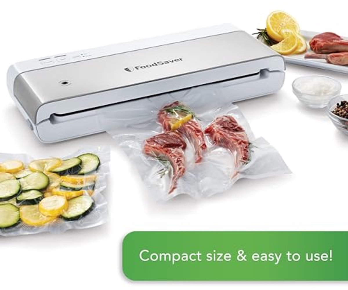 Compact Vacuum Sealer voor Sous Vide en Lucht Dichte Voedselopslag - Wit