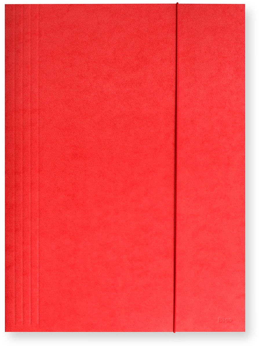 Mappen A4 met elastiek - stevig, rood, 3 kleppen
