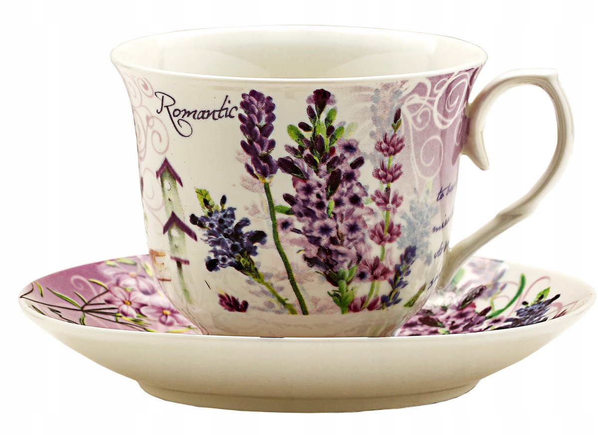 Porseleinen Kopjes Lavendel 2 Stuks - Koffie & Thee