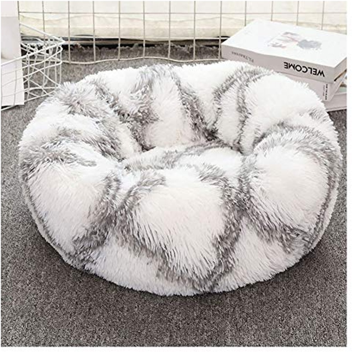 Hondenbed Pluche Dons Rond - Draagbaar Warm en Comfortabel Huisdierbed