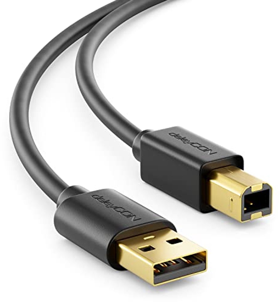 2m USB 2.0 Datakabel - USB A naar B Kabel voor Printers en Scanners - Zwart