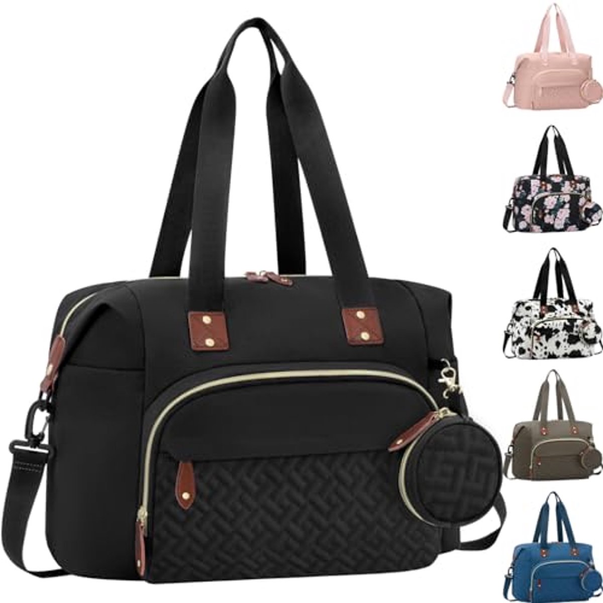 Luiertas Draagtas met Fopspeenkoffer - Grote Schoudertas voor Vrouwen - Schattige Babyluier Tas voor Moeders