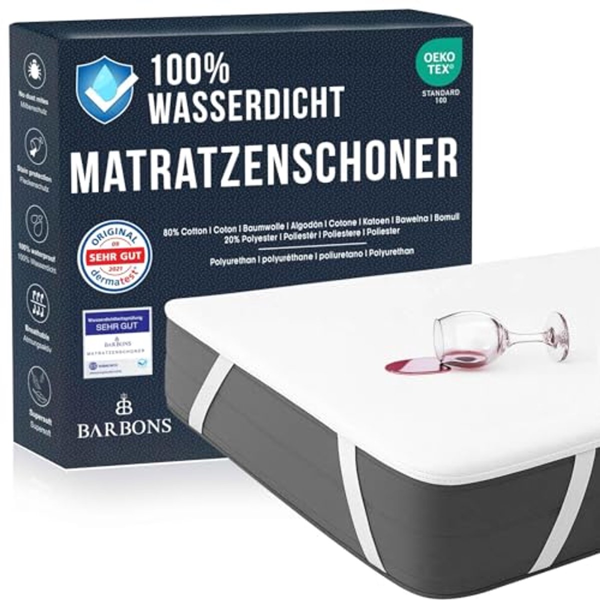 Matrasbeschermer 140 x 200 cm - Set van 2 - Waterdicht en Ademend - Oeko-Tex-gecertificeerd