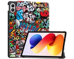 Coverup Tablethoes geschikt voor Xiaomi Redmi Pad 2 Pro Hoesje - Tri-Fold Book Case met Wake/Sleep - Graffiti
