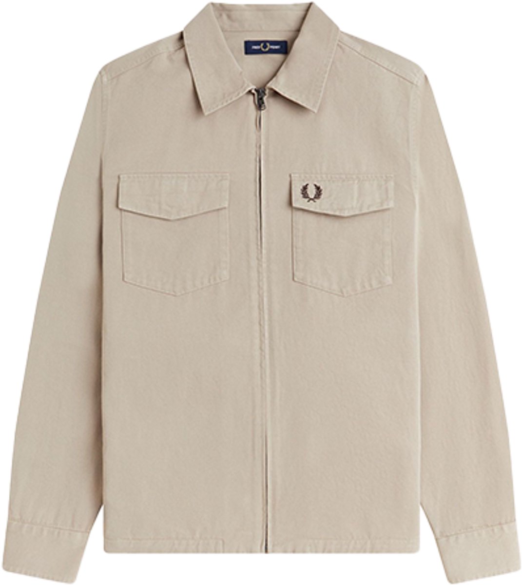 Fred Perry Twill Zip Through Overshirt Geel