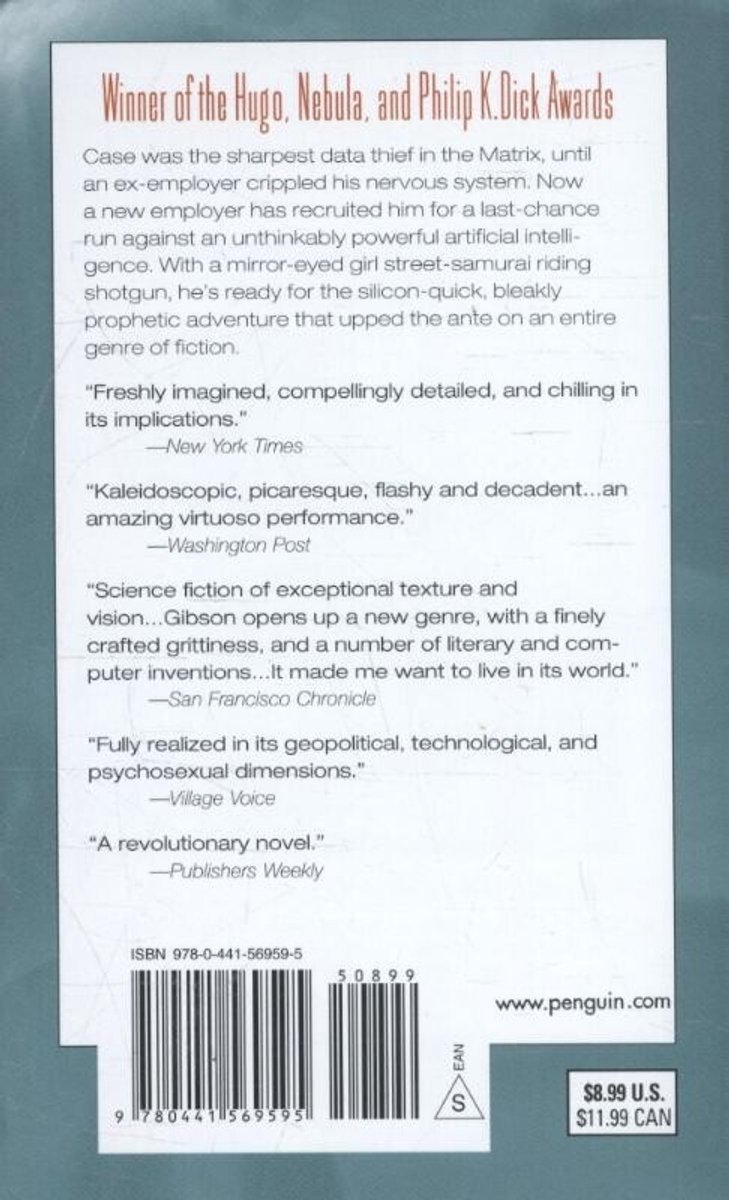 Neuromancer - back cover
