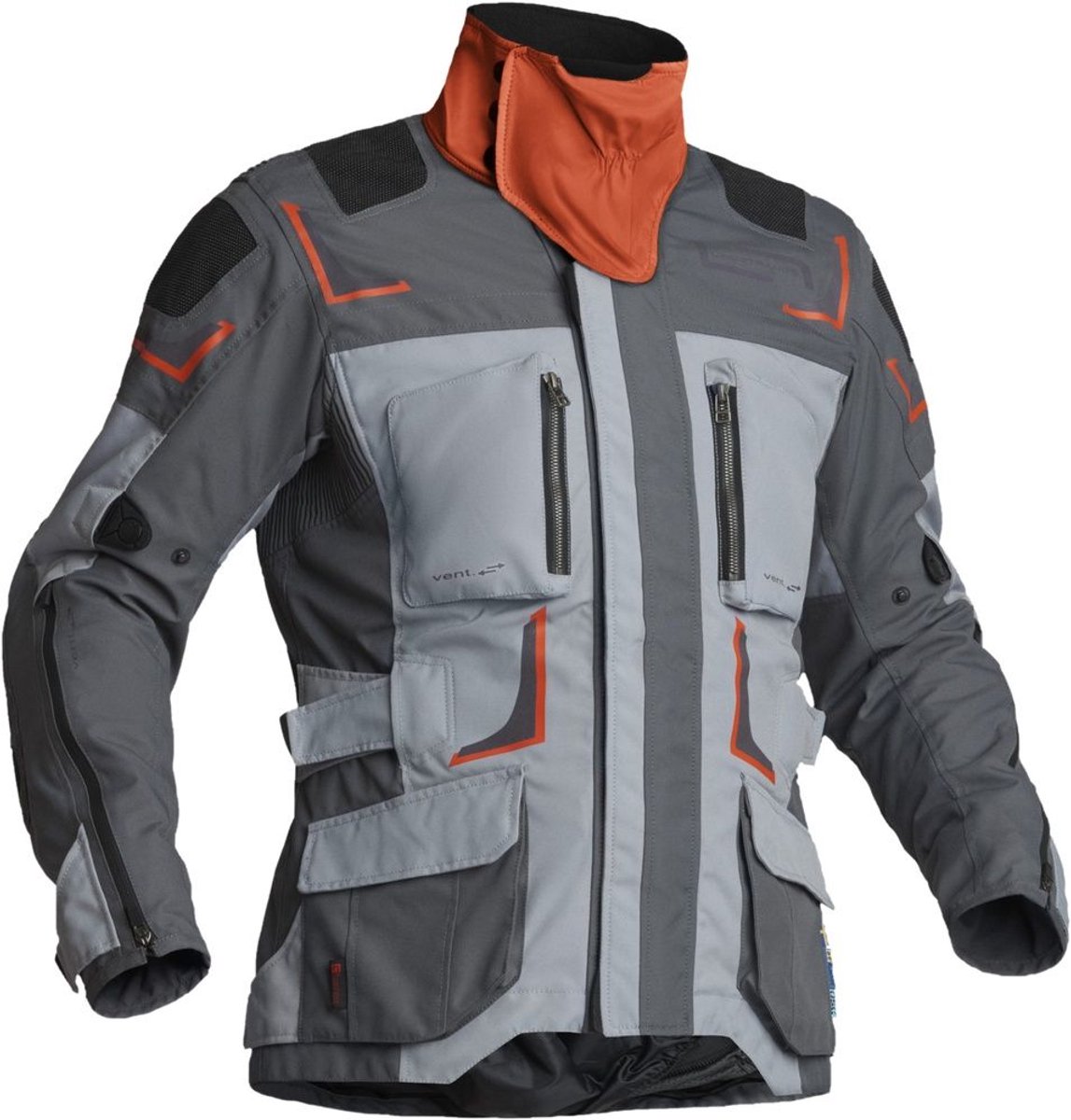 Lindstrands Myrvik Textile Jas Licht Grijs Zwart Oranje - Jas