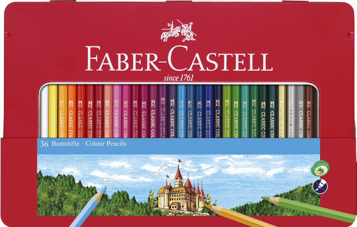 Faber-Castell kleurpotloden - Castle - blik 24 stuks - FC-115824 — cadeau in Hobby - foto 3