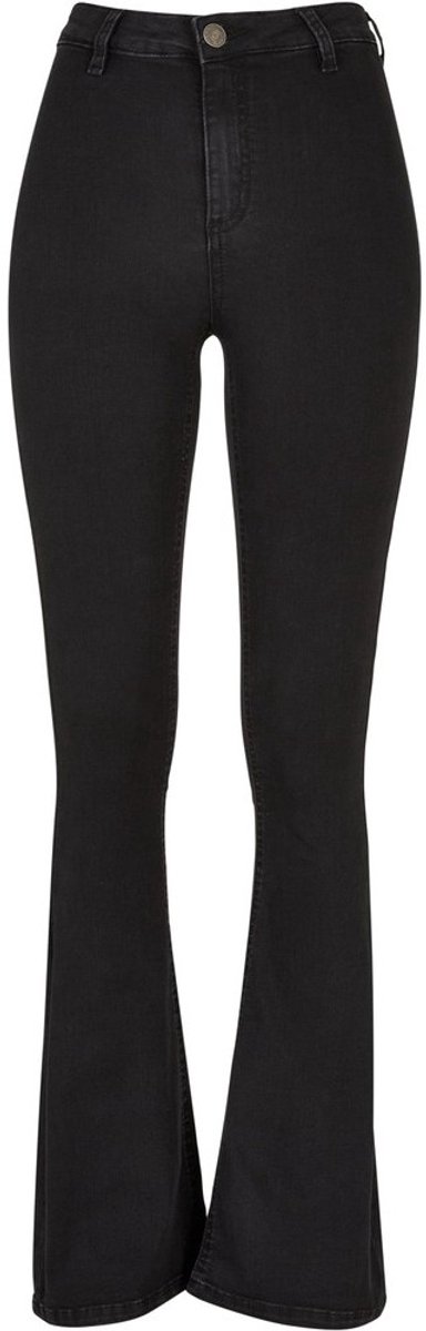Urban Classics Damen Jeans Ladies Super Stretch Bootcut Pants Stone Washed-34 Zwart