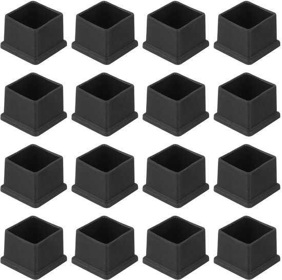Vierkante stoelpootdoppen - vloerbescherming - set van 16 - PVC - 25 x