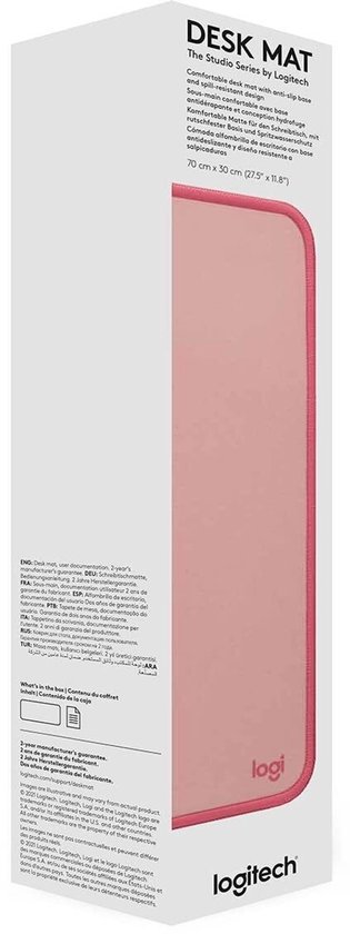 Logitech Tapis de souris Studio Series - Rose foncé 30x70cm