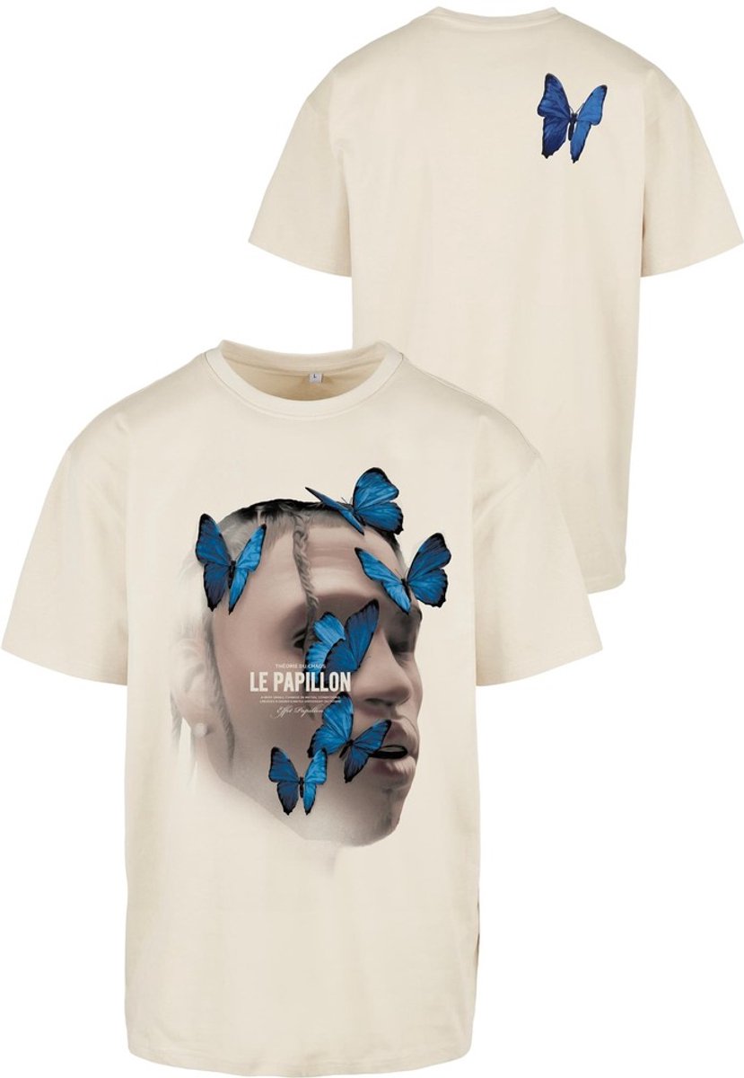 Mister Tee Le Papillon Oversize Heren T-shirt XS Beige