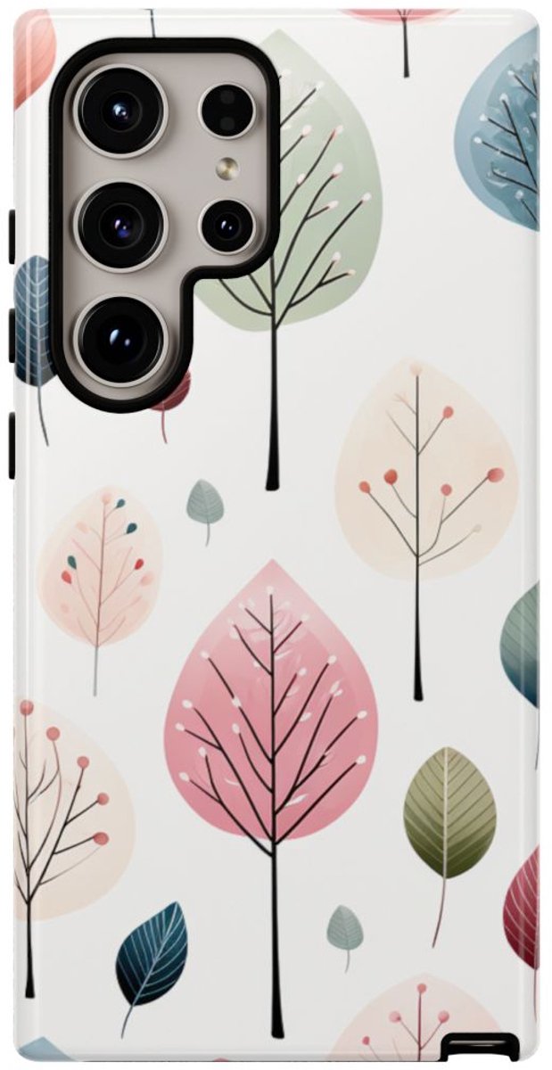 Pastelkleurig Bladerenpatroon – Telefoonhoesje Geschikt voor Galaxy S24 Ultra