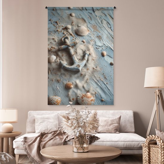 Tapisserie murale 120x180 cm - Anker - Bois - Coquillages - Sable - Tapisserie - Tapisseries