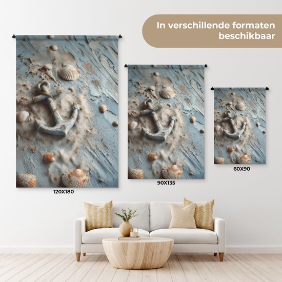 Tapisserie murale 120x180 cm - Anker - Bois - Coquillages - Sable - Tapisserie - Tapisseries