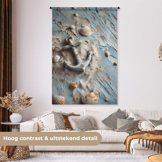 Tapisserie murale 120x180 cm - Anker - Bois - Coquillages - Sable - Tapisserie - Tapisseries