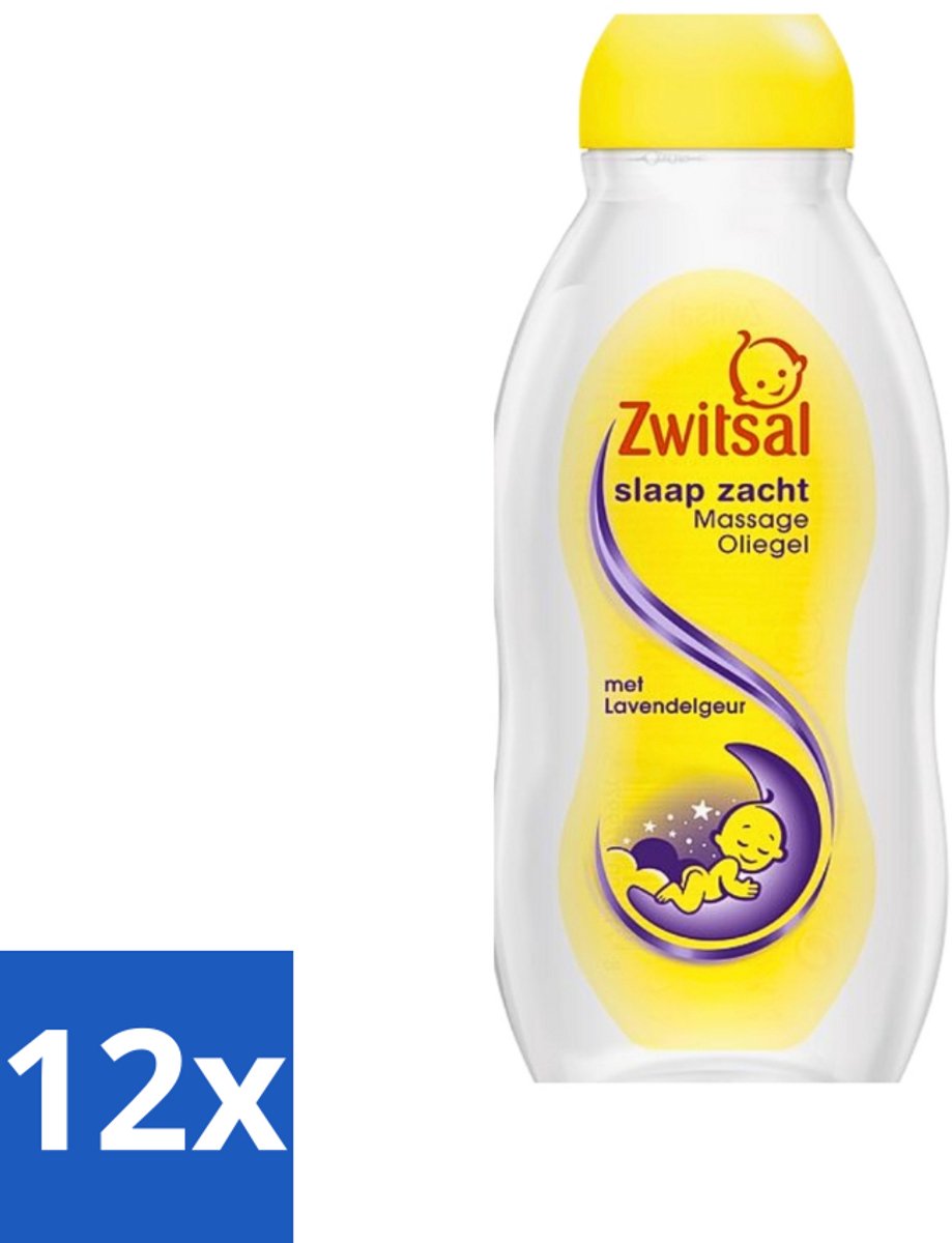 Image of 12 x Zwitsal - Lavendel - Massageolie - Ontspannend - Voor Baby & Volwassene - 200 ml - Baby Massage - Lavendel Olie - Ontspannende Massage - Babyhuid - Massage Voor Baby