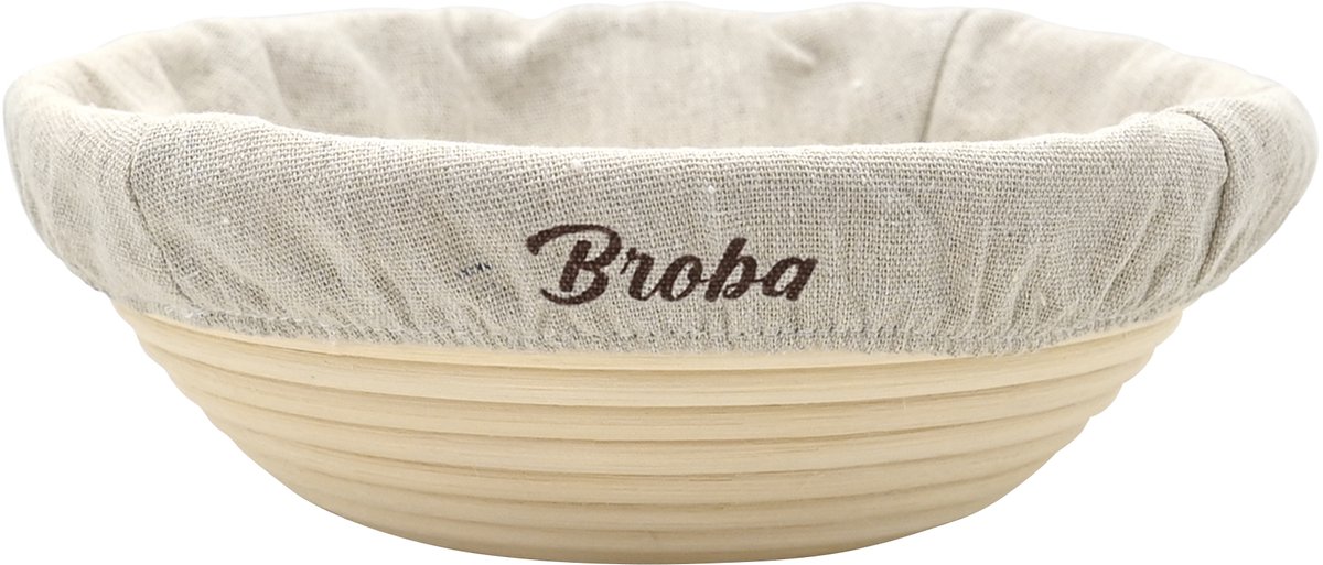 Rijsmand 25cm Rond Rijsmandje voor Broodbakken - inclusief Deegkleed - Geschikt voor Zuurdesem - Broodmand - Banneton - Broodmandje Riet - Brood Bakken