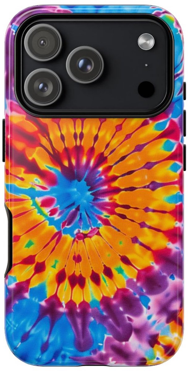 Vrolijk Tie-Dye Spiraalpatroon – Telefoonhoesje Geschikt voor iPhone 17 Pro