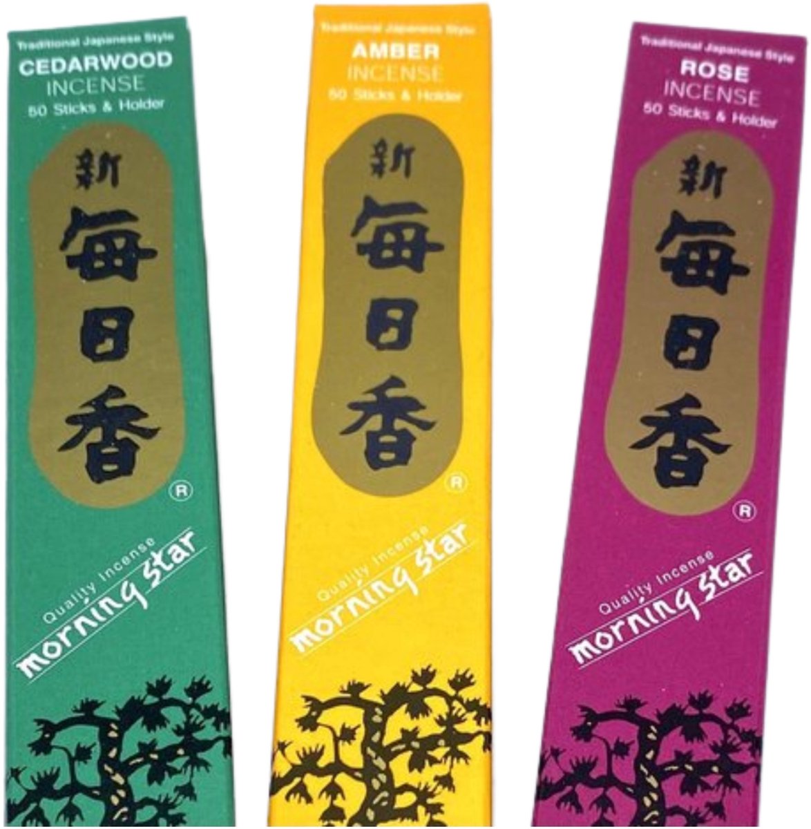 Morning Star voordeelpakket wierook stokjes Cedarwood - Amber - Rose