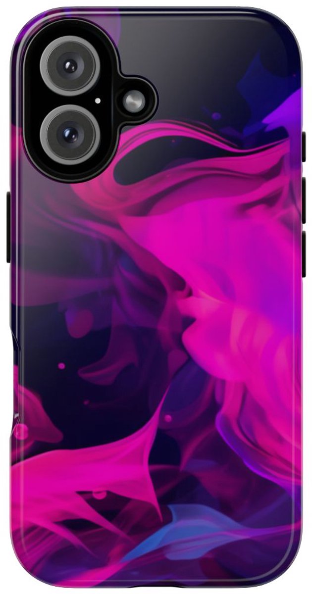 Fluorescerende Inktwervelingen in Water – Telefoonhoesje Geschikt voor iPhone 16