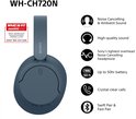 Sony WH-CH720N koptelefoon in het blauw met ruisonderdrukking en 50 uur batterijduur.