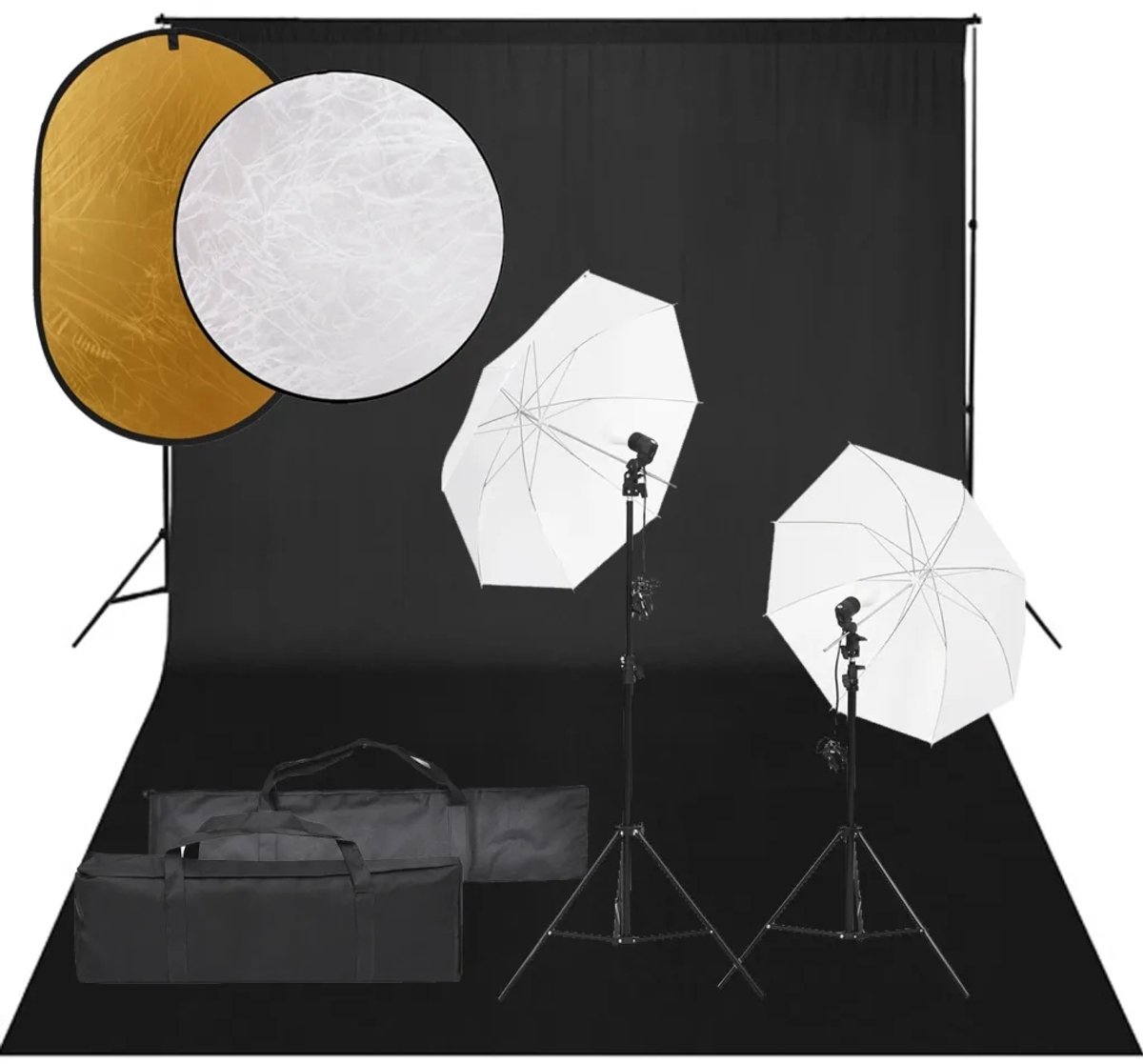 Fotostudio Set 5-in-1 230cm Wit/Zwart 5500K