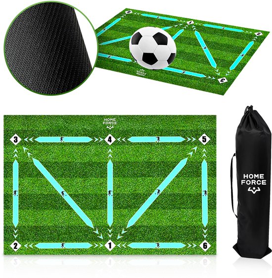 Foto: Home force voetbalmat xl voor kinderen 90 60cm hoogwaardig antislip met draagtas antislip sokken indoor outdoor skills